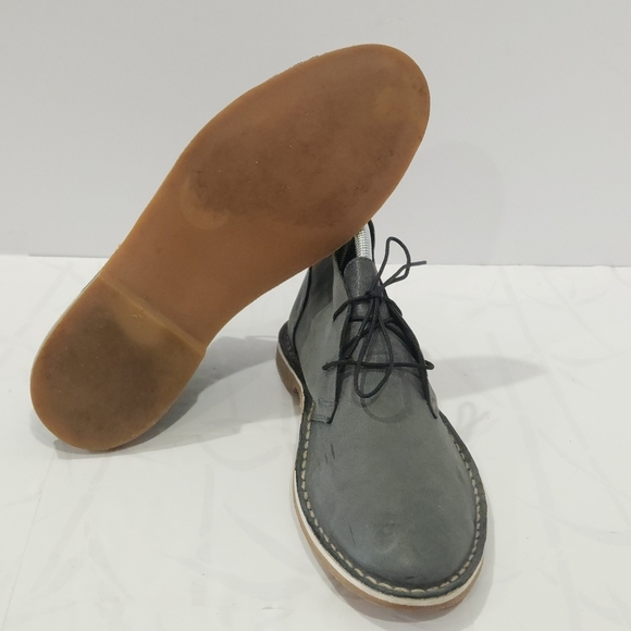 Barney’s New York Men's Gray Leather Low Chukka Boots Size 11 Made in Italy - Picture 5 of 12